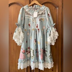 Magic Tea Party Ada's Flowers Retro Women’s XL Dress Lace Whimsy Fantasy